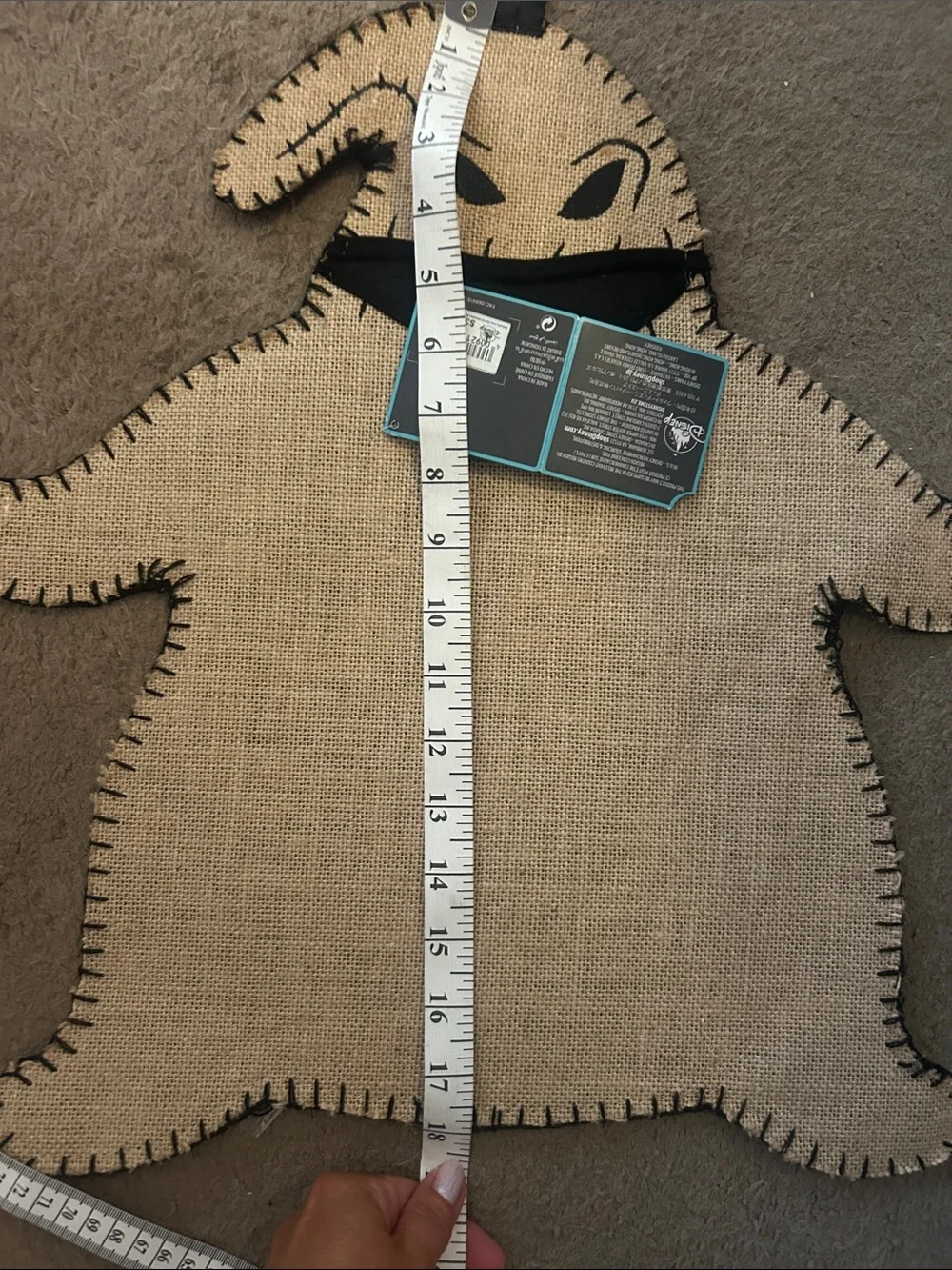 Disney Oogie Boogie Burlap-Style Trick-or-Treat Bag in Beige & Black - Picture 6 of 7